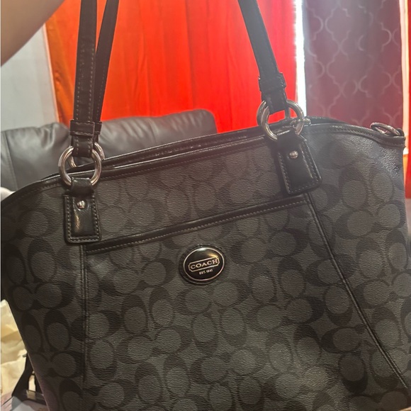 Coach Dark Brown Signature Shoulder Bag - Picture 2 of 8
